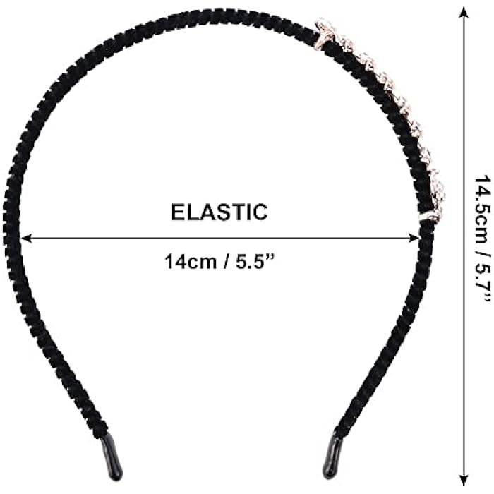 Azonee 2 Pack Women Hairbands Crystal Rhinestone Headbands Fashion Non-Slip Hairpiece Elastic Hair Hoop Hair Jewelry Accessories Jeweled Headwear Embellished Hair Wrap Flower Hair Decoration - Image 5